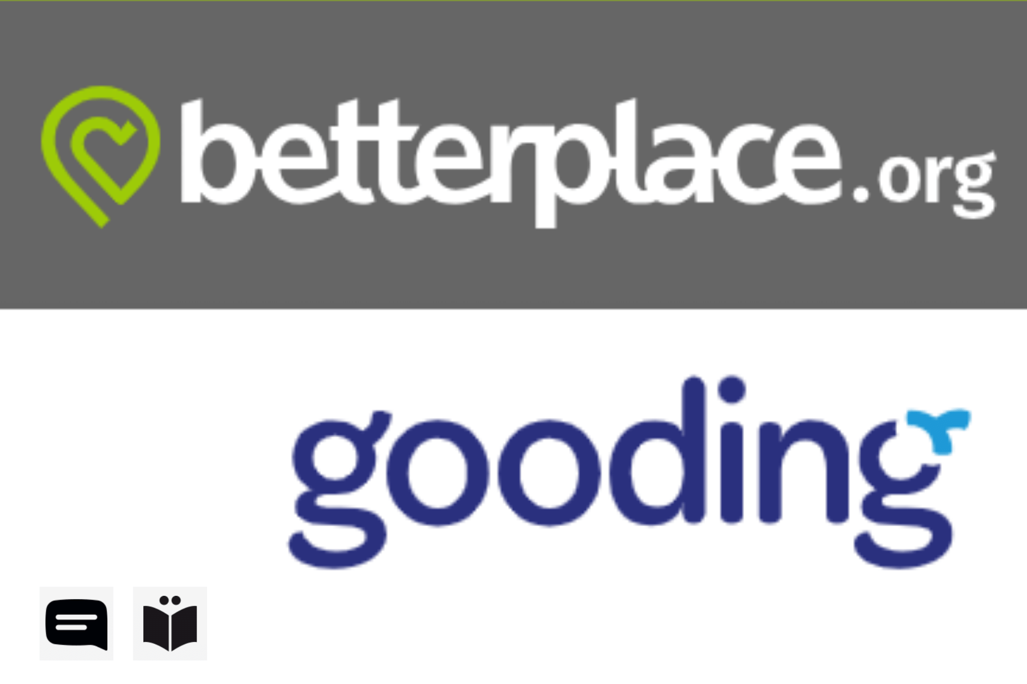 Zu sehen sind die Logos von betterplace und gooding
